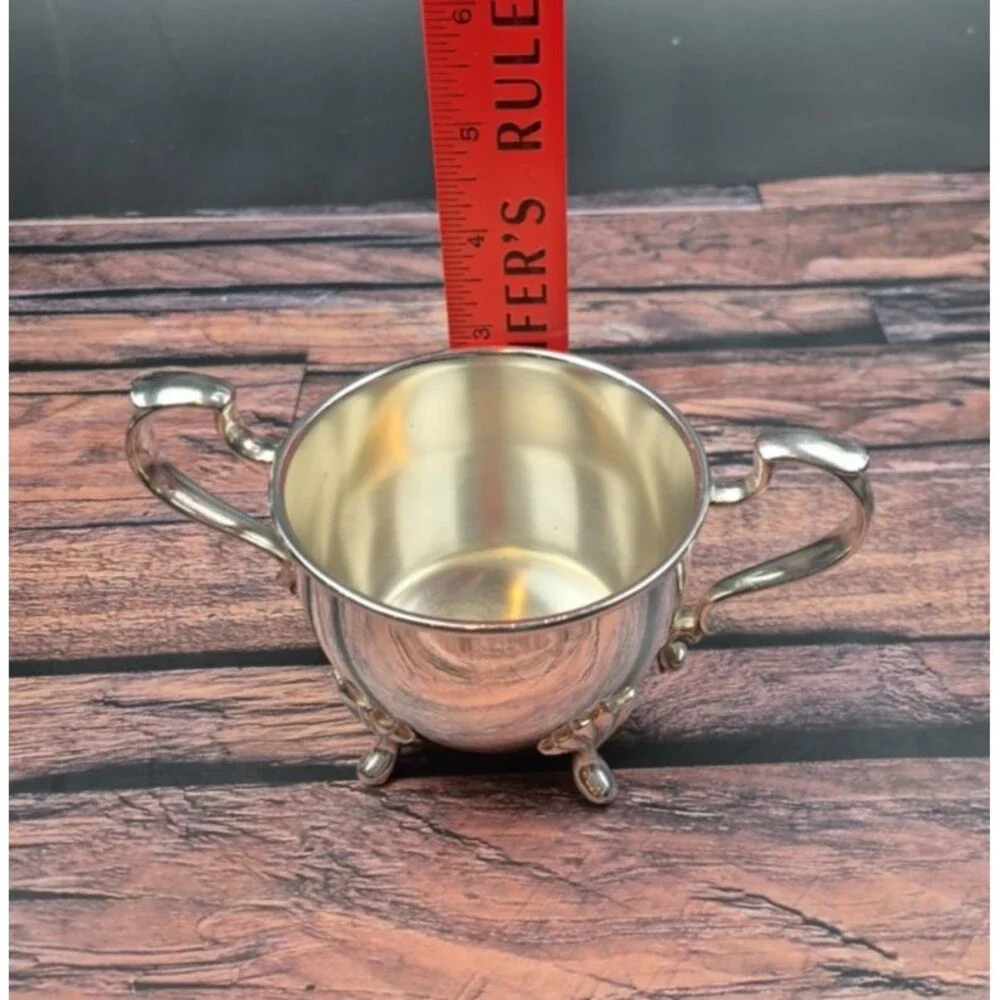 VTG Poole Silver Company 2500 Old English Style Footed Creamer & Open Sugar Bowl